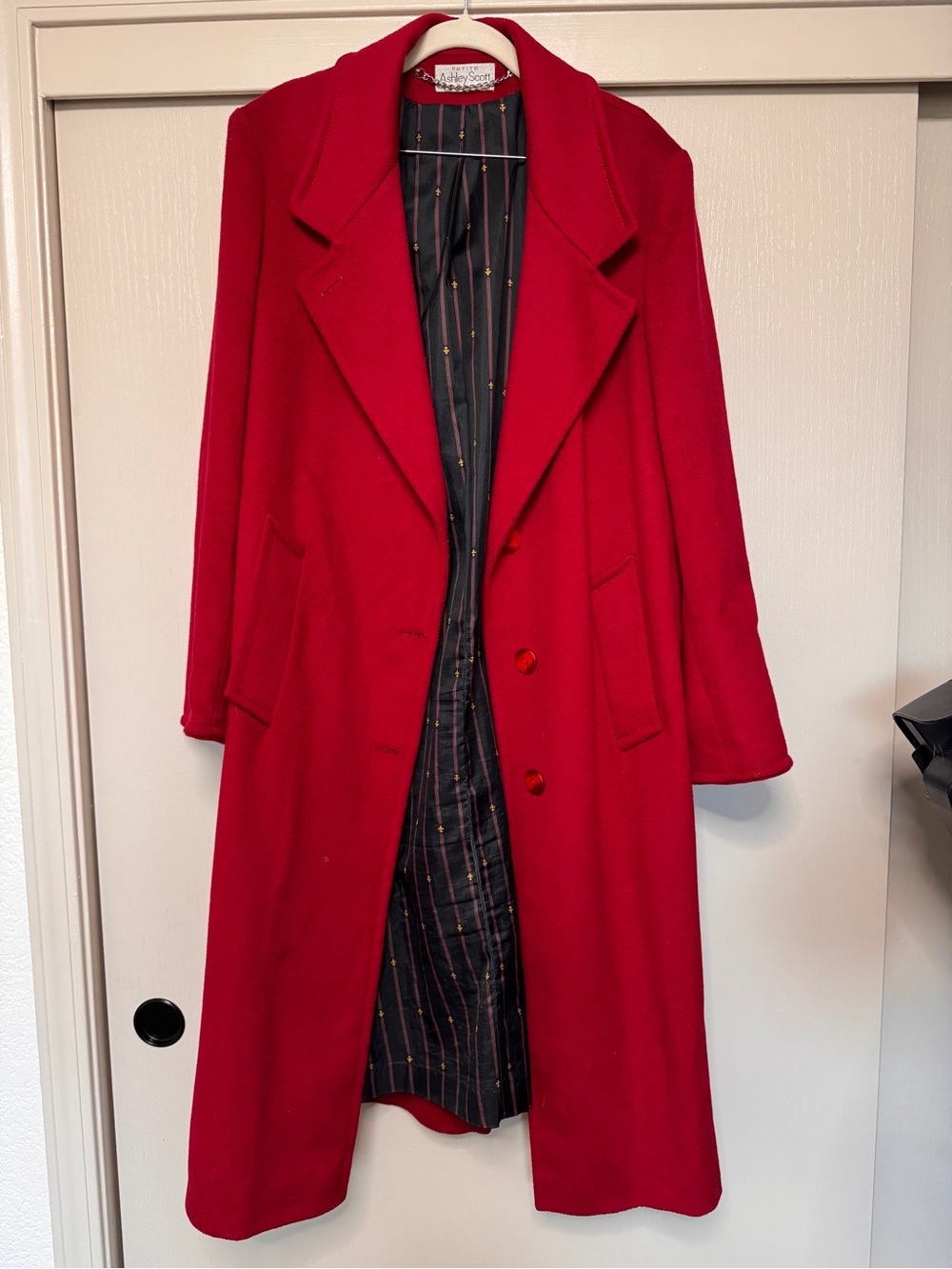 Vintage Ashley Scott Classic Red Wool Coat